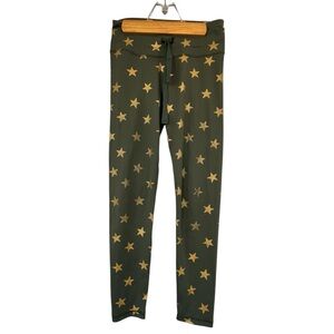 C&C California Green w Gold Hologram Stars Leggings